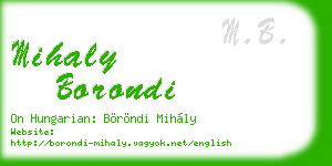 mihaly borondi business card